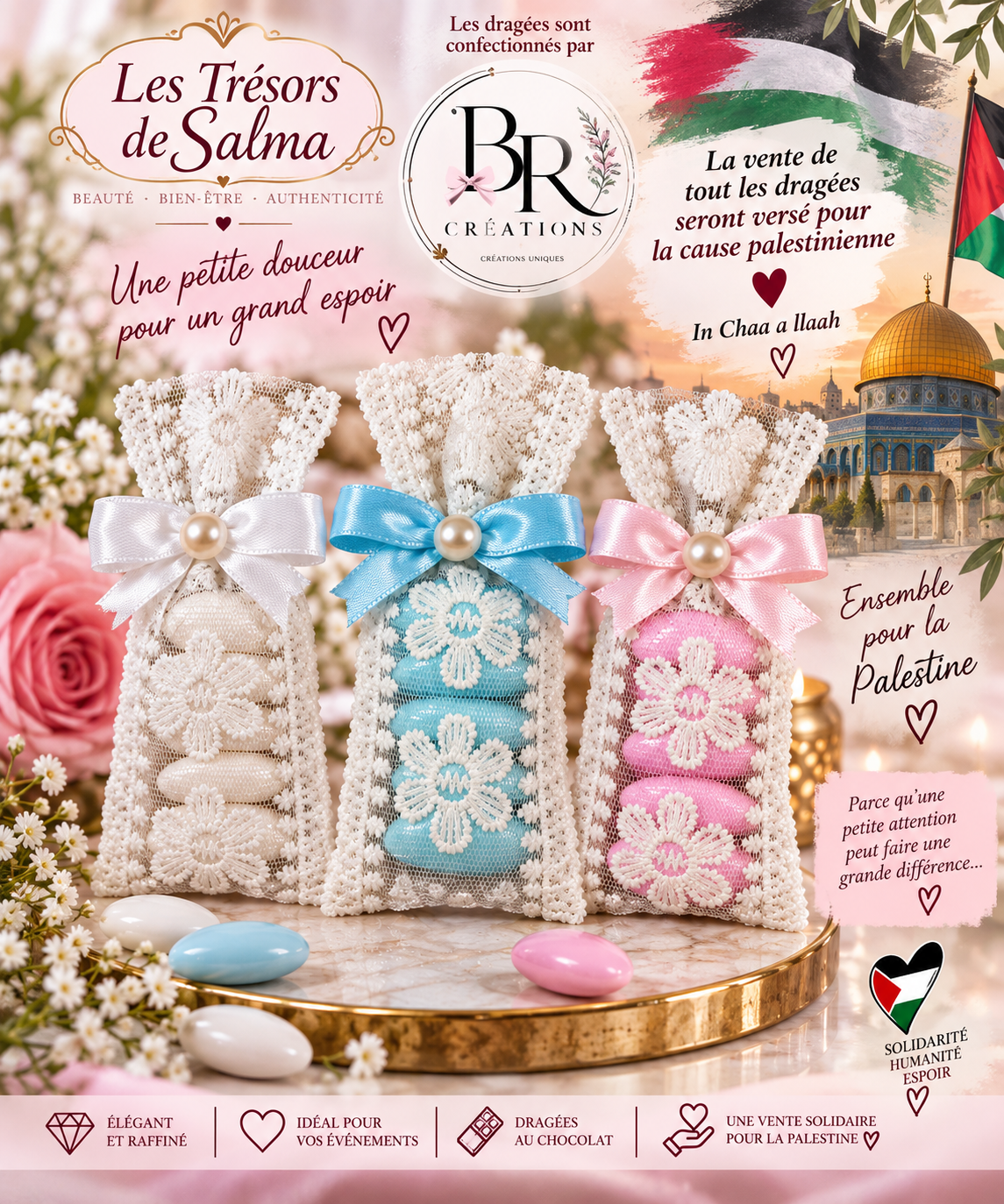 🌸 Pochette de Dragées – Les Trésors de Salma