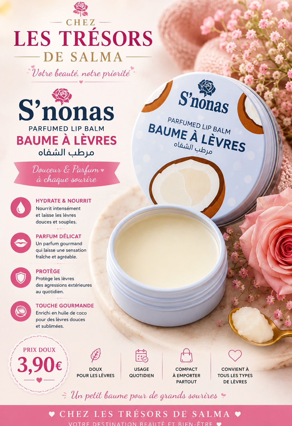 💋 S’nonas – Baume à Lèvres Coco 🥥