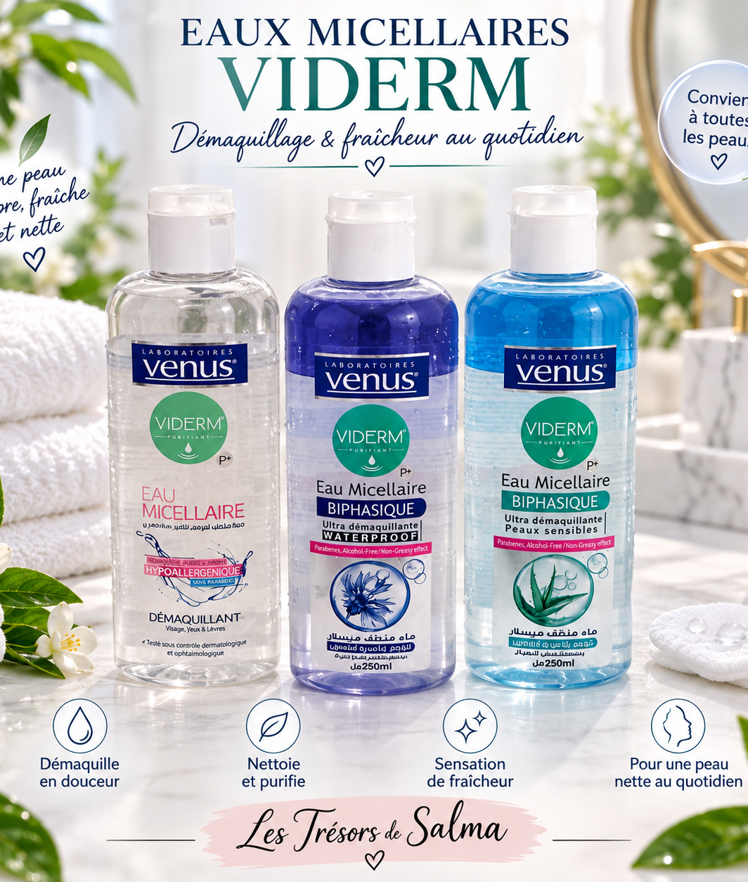 💧 Eaux Micellaires VIDERM – Laboratoires Venus