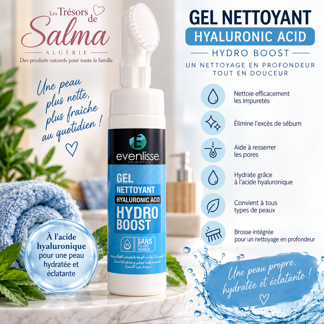 Gel nettoyant visage Hyaluronic Acid – Hydro Boost