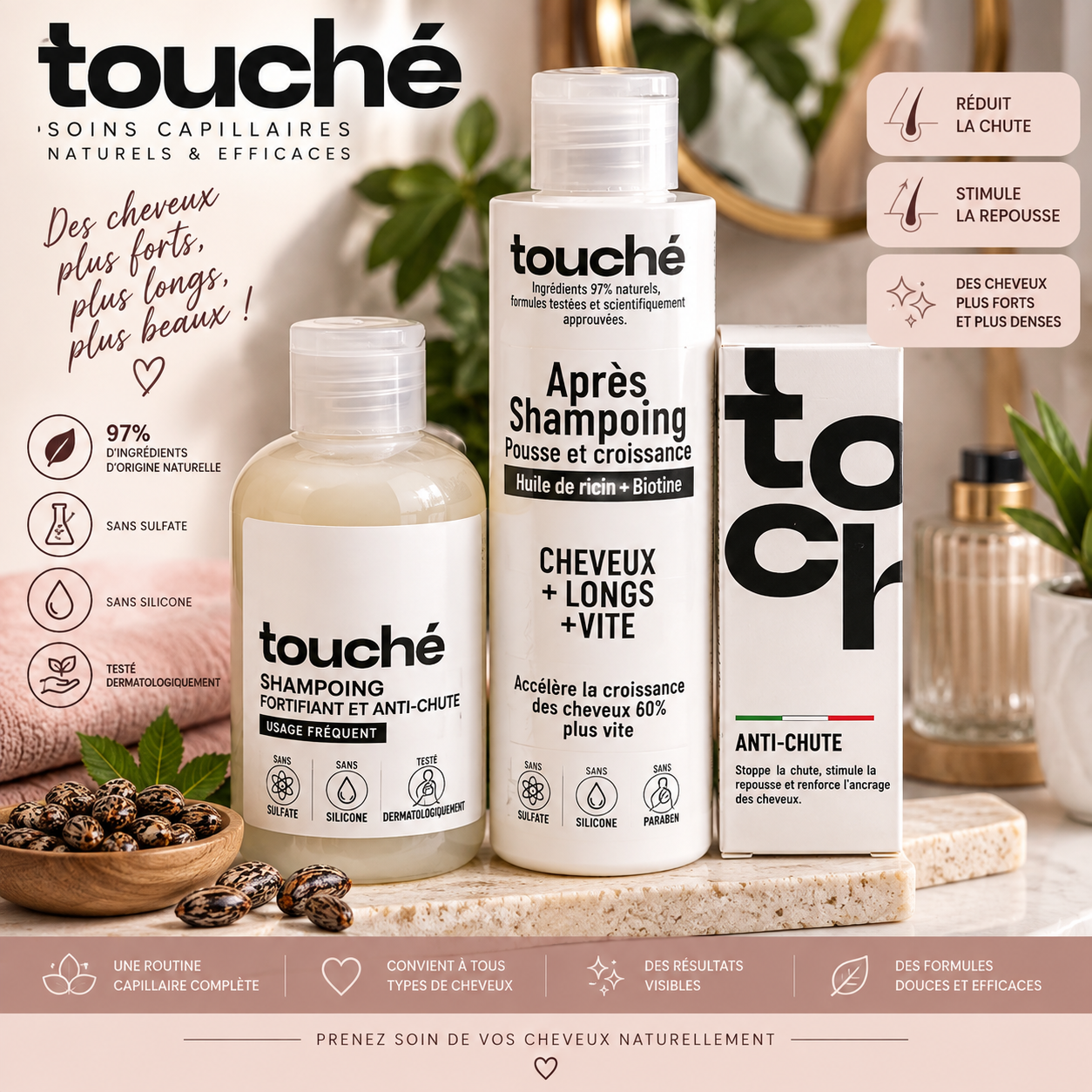 🌿 Touche – Routine Capillaire Anti-Chute & Croissance
