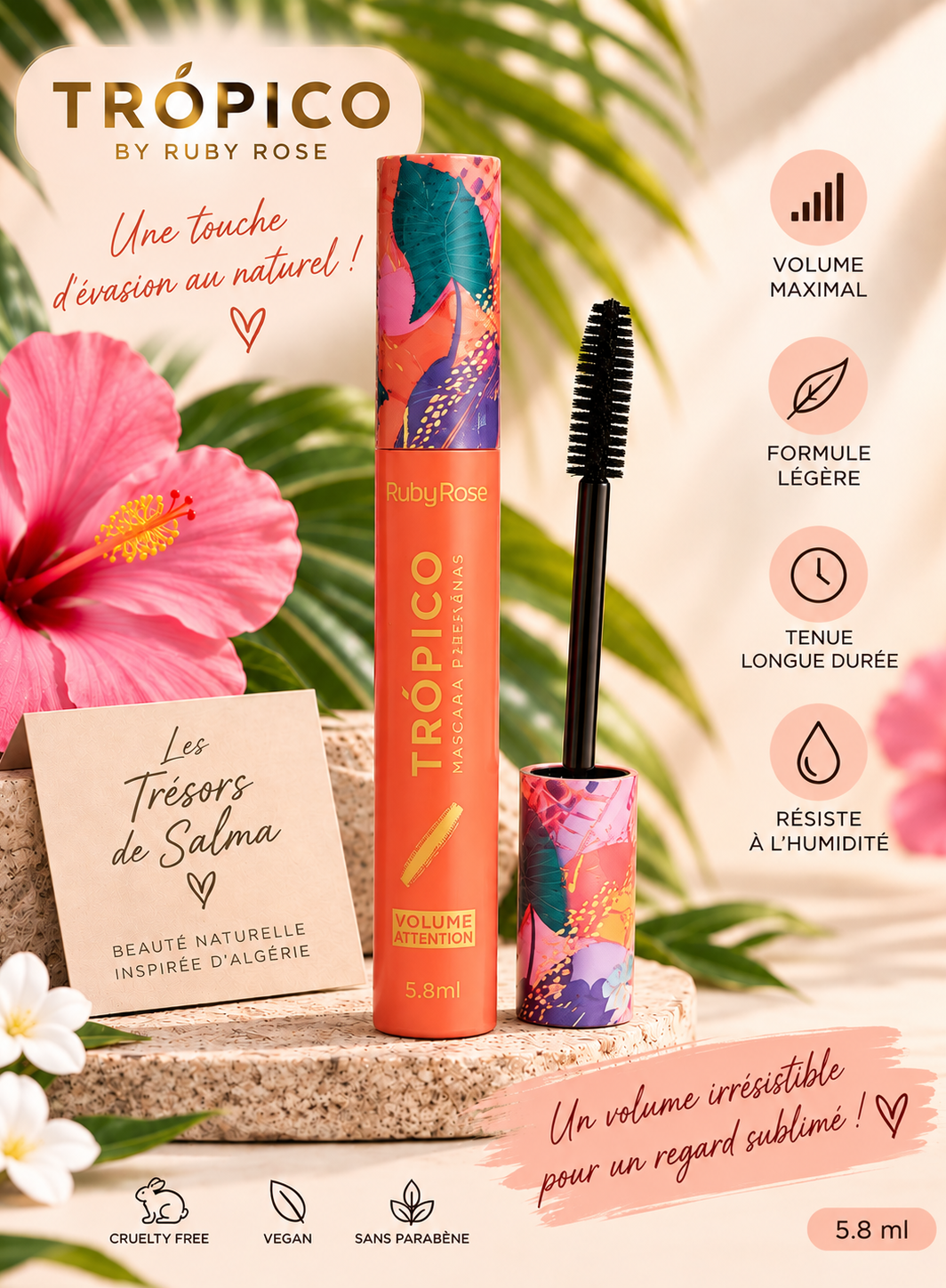 🧡 Mascara TRÓPICO – Corail