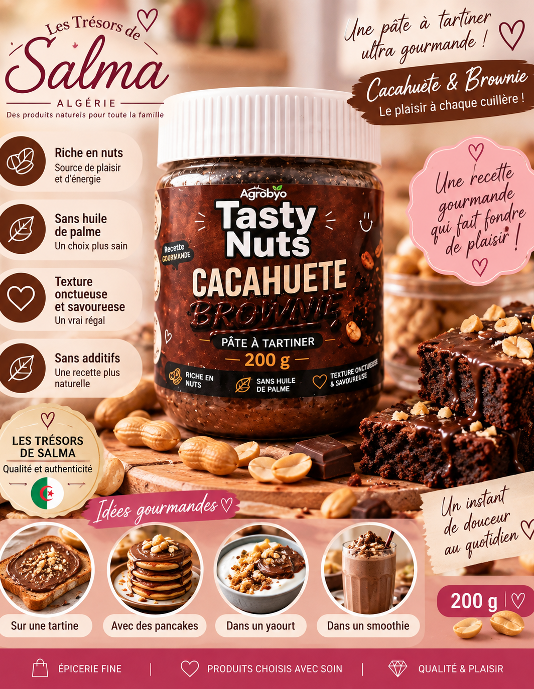 🍫🥜 Pâte à tartiner Cacahuète & Brownie – Tasty Nuts