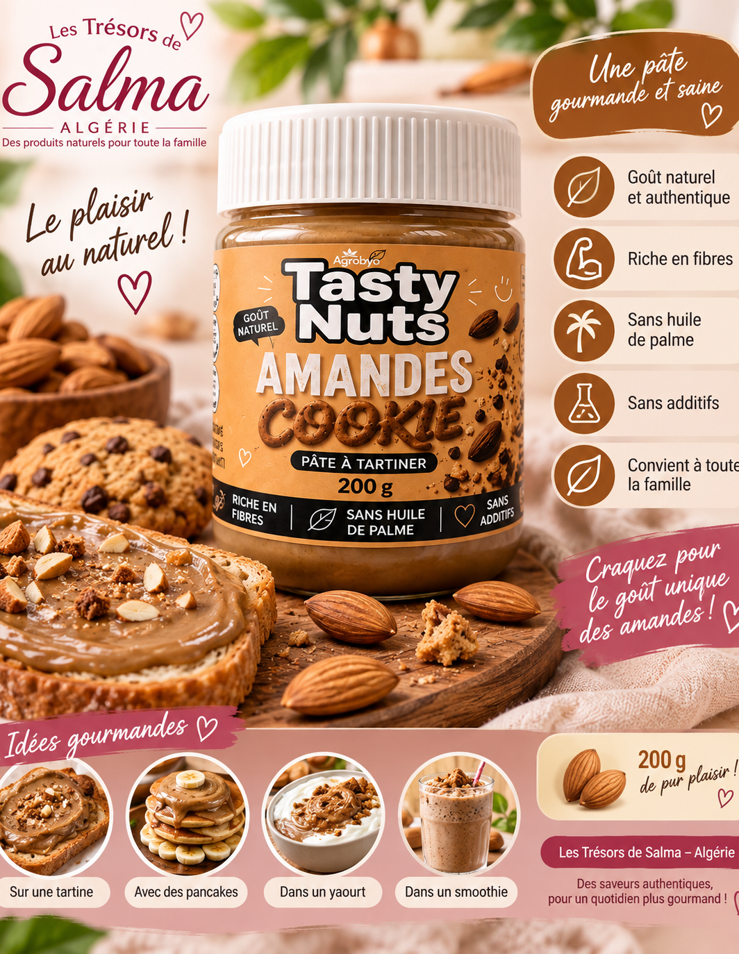 🍫🌰 Pâte à tartiner Amandes & Cookie – Tasty Nuts