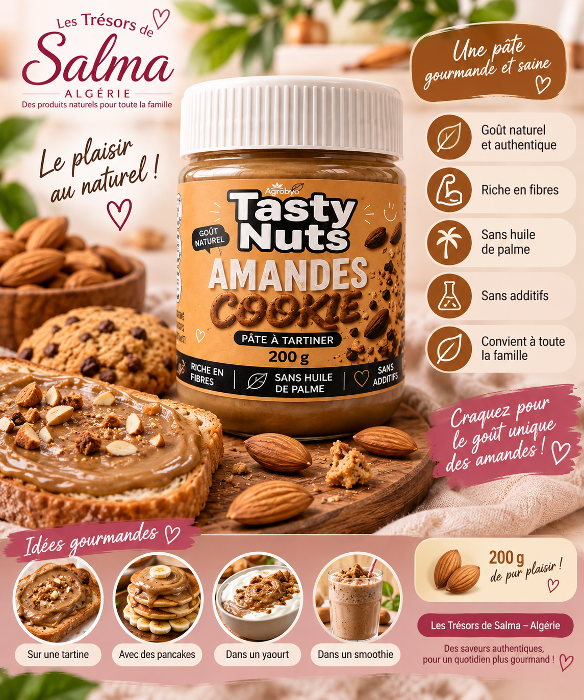 🍫🌰 Pâte à tartiner Amandes & Cookie – Tasty Nuts