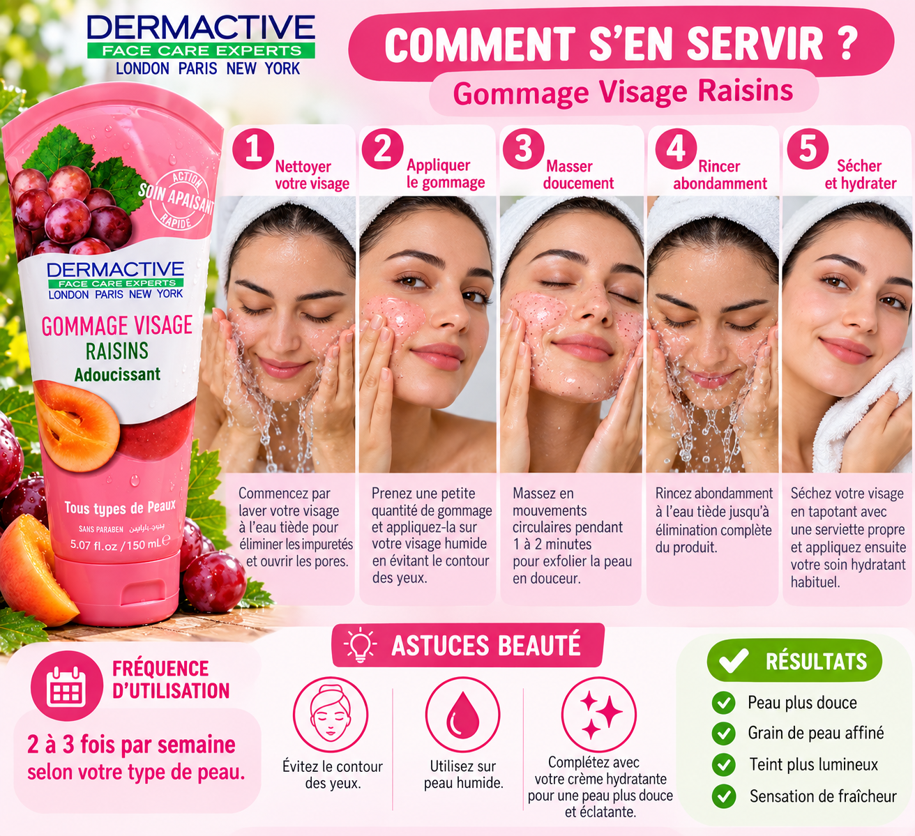 Gommage Visage Raisins – Dermactive 150 ml – Image 2